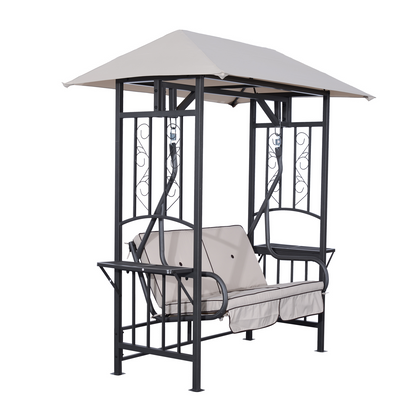 Outdoor Garden 2 Seater Canopy Swing Chair 