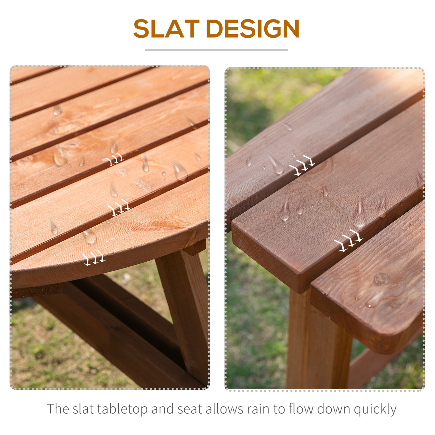  8 Seater Round Wooden Picnic Table