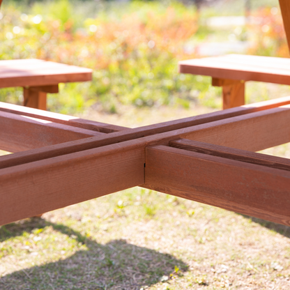  8 Seater Round Wooden Picnic Table