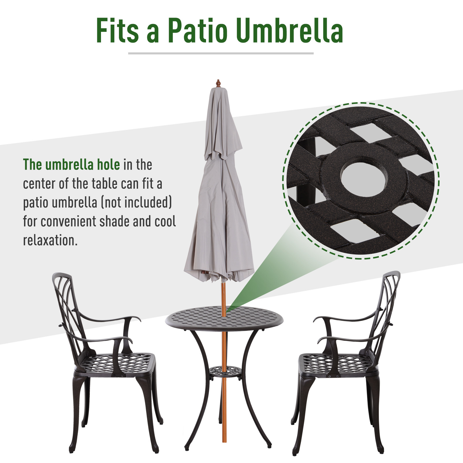  Patio Cast Aluminium 3 PCS Bistro Set