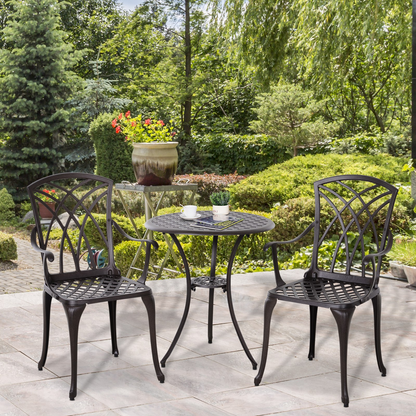  Patio Cast Aluminium 3 PCS Bistro Set