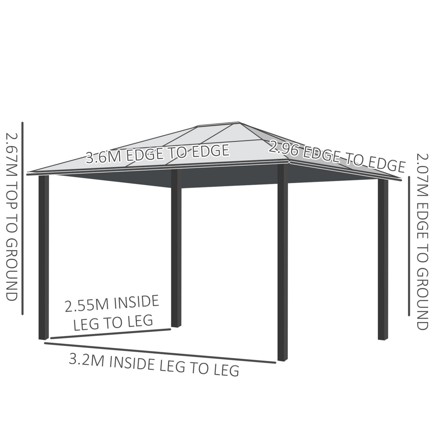 Hardtop Gazebo and Steel Frame | Jscapes Home and Garden