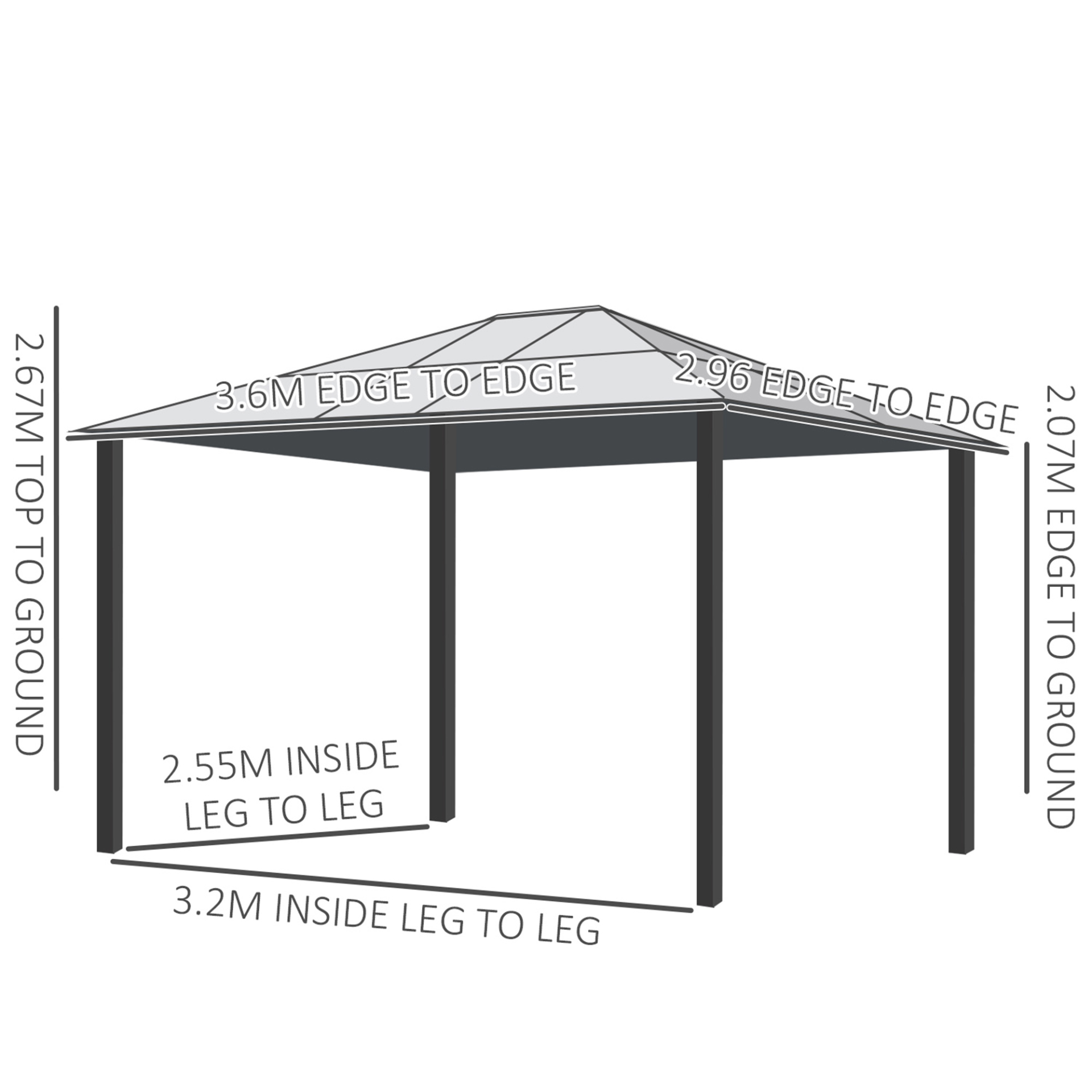 Hardtop Gazebo and Steel Frame | Jscapes Home and Garden