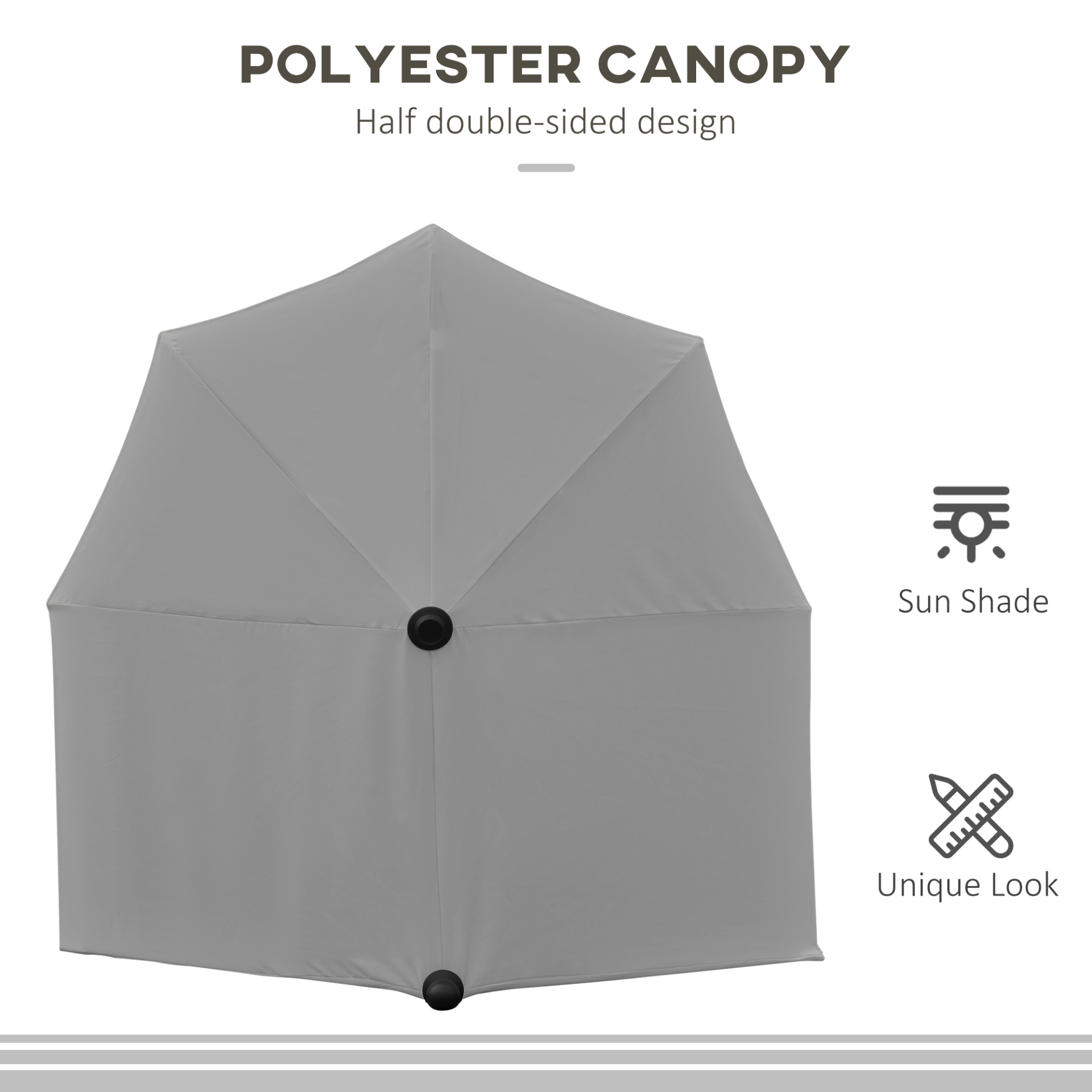 Dark Grey Half Parasol 