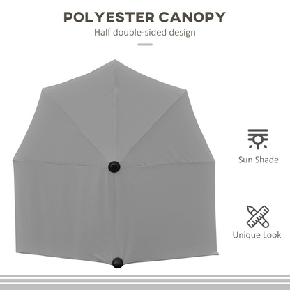 Dark Grey Half Parasol 