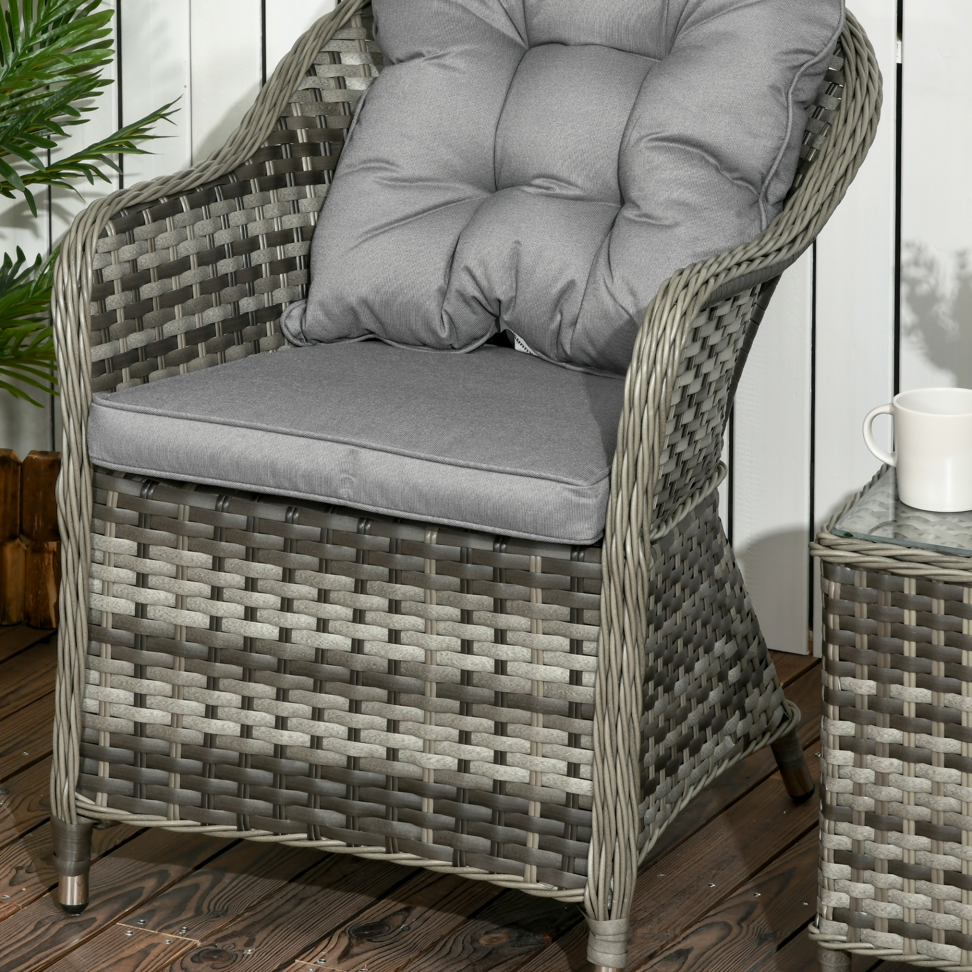 3 PCS Rattan Seating Set With Cushions