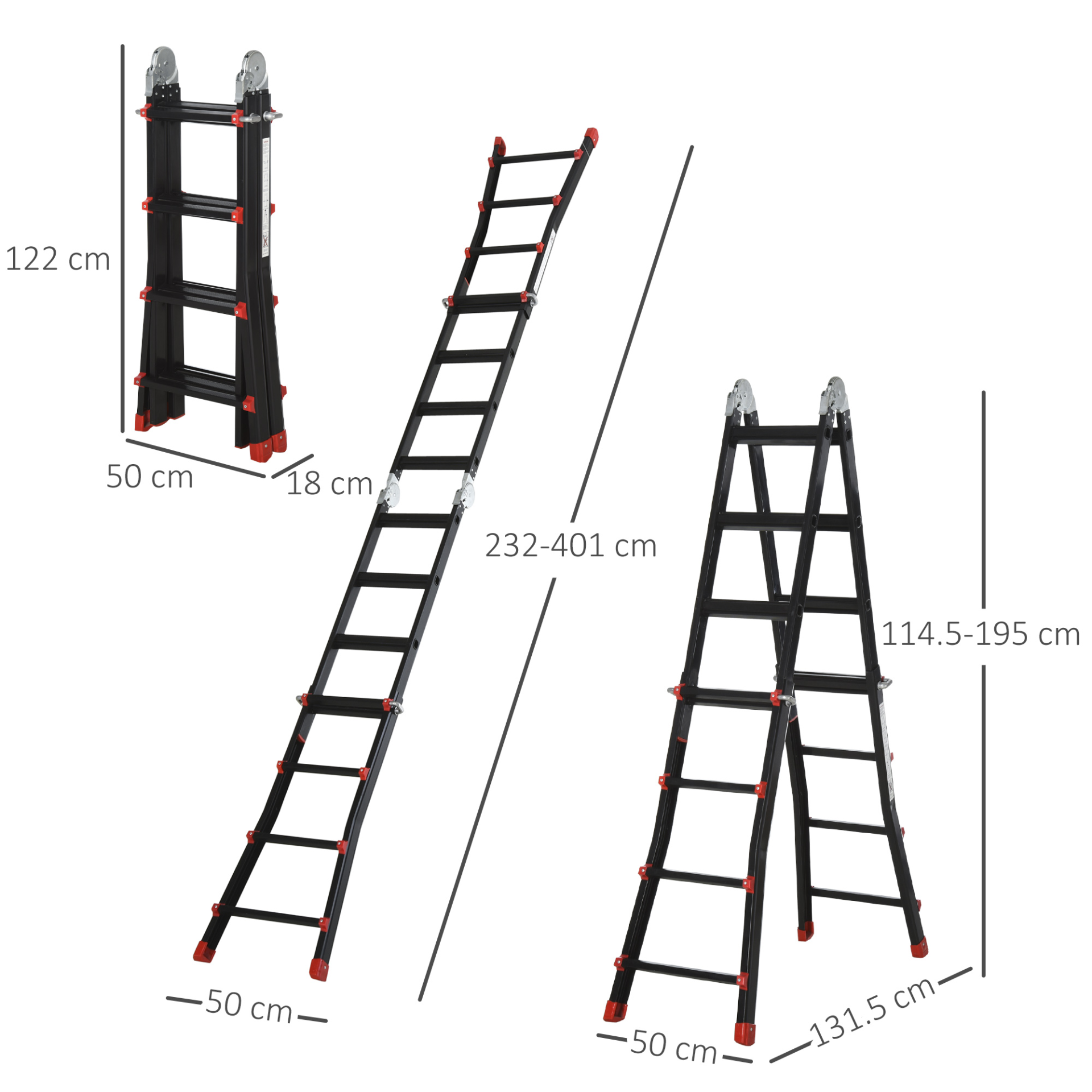  Aluminium Duo Non Slip Ladder 