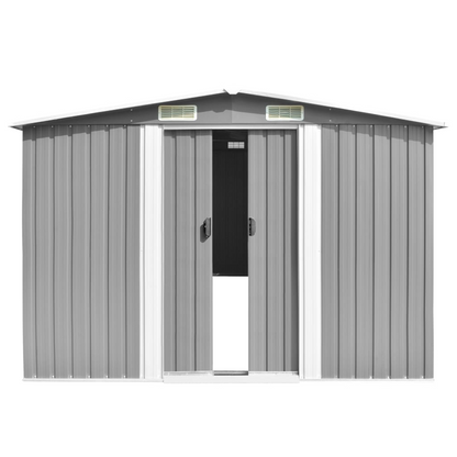 Garden Shed 257x298x178 cm Metal Grey