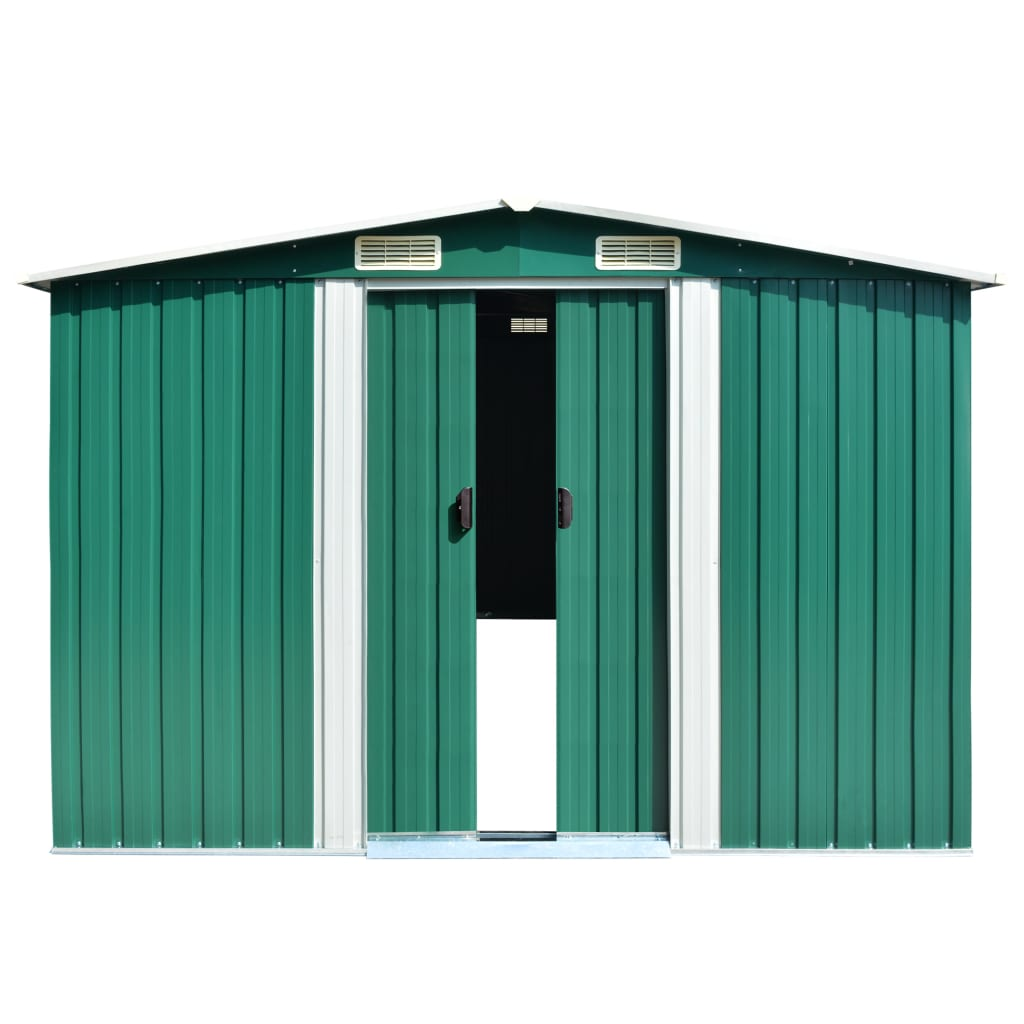 Metal Garden Shed 257x298x178 cm Green