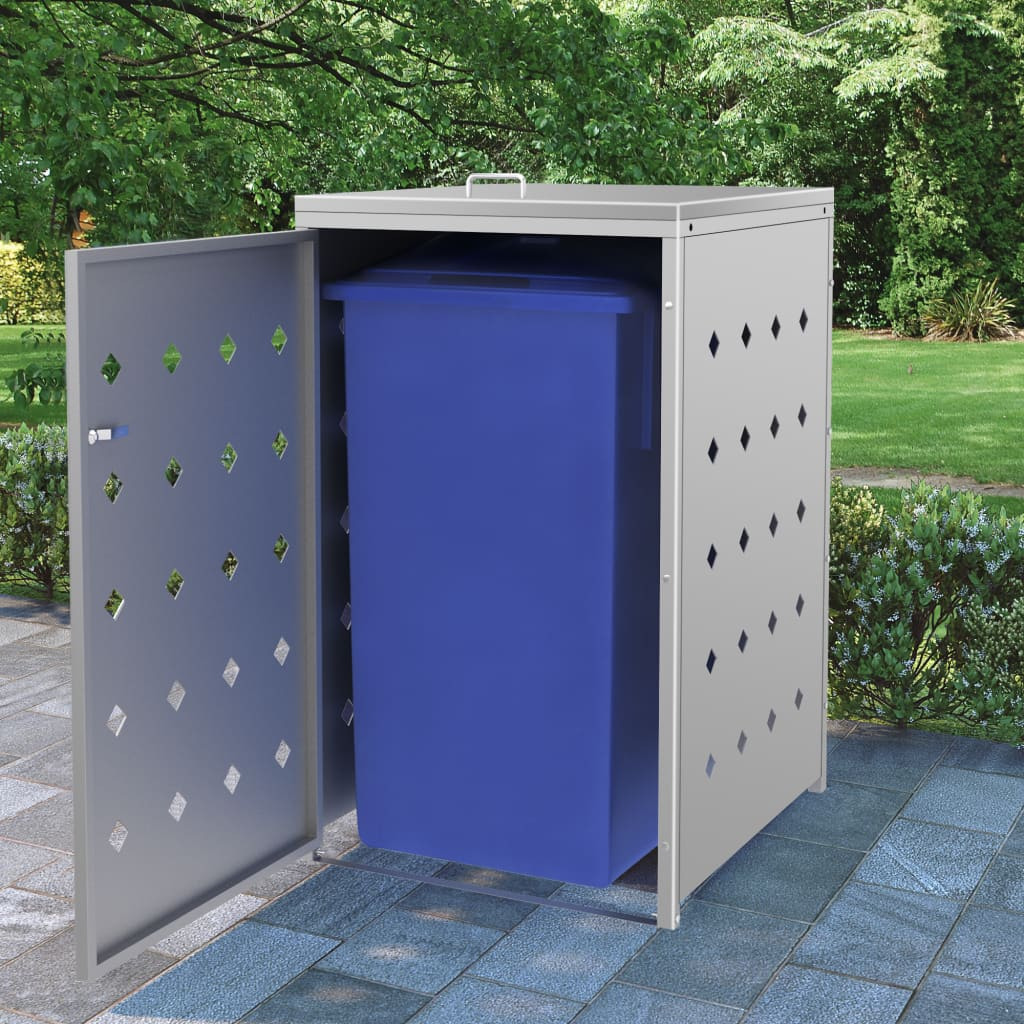 Single Wheelie Bin Shed 240 L Stainless Steel