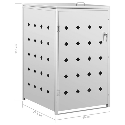 Single Wheelie Bin Shed 240 L Stainless Steel