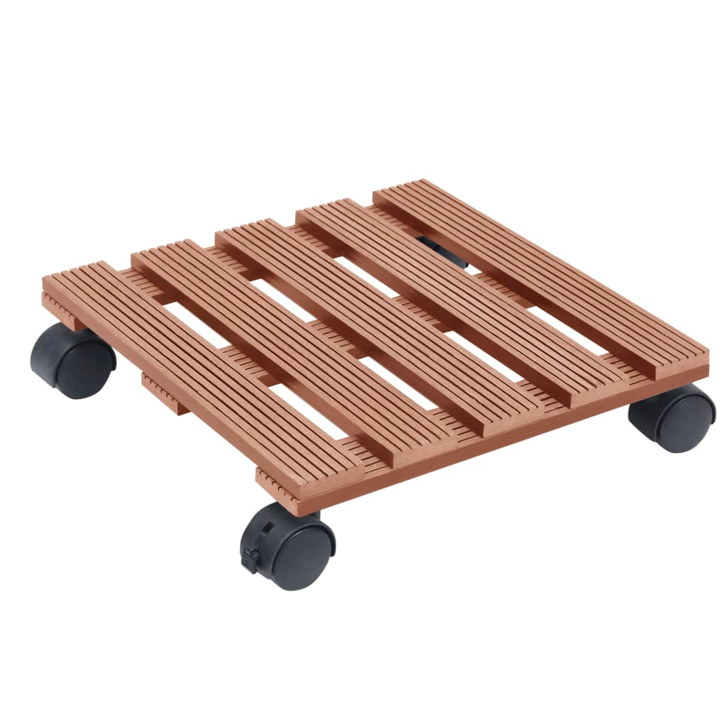 Set of 2 Brown Plant Trolleys