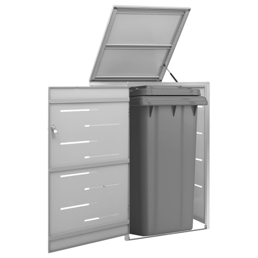 Single Wheelie Bin Shed Stainless Steel