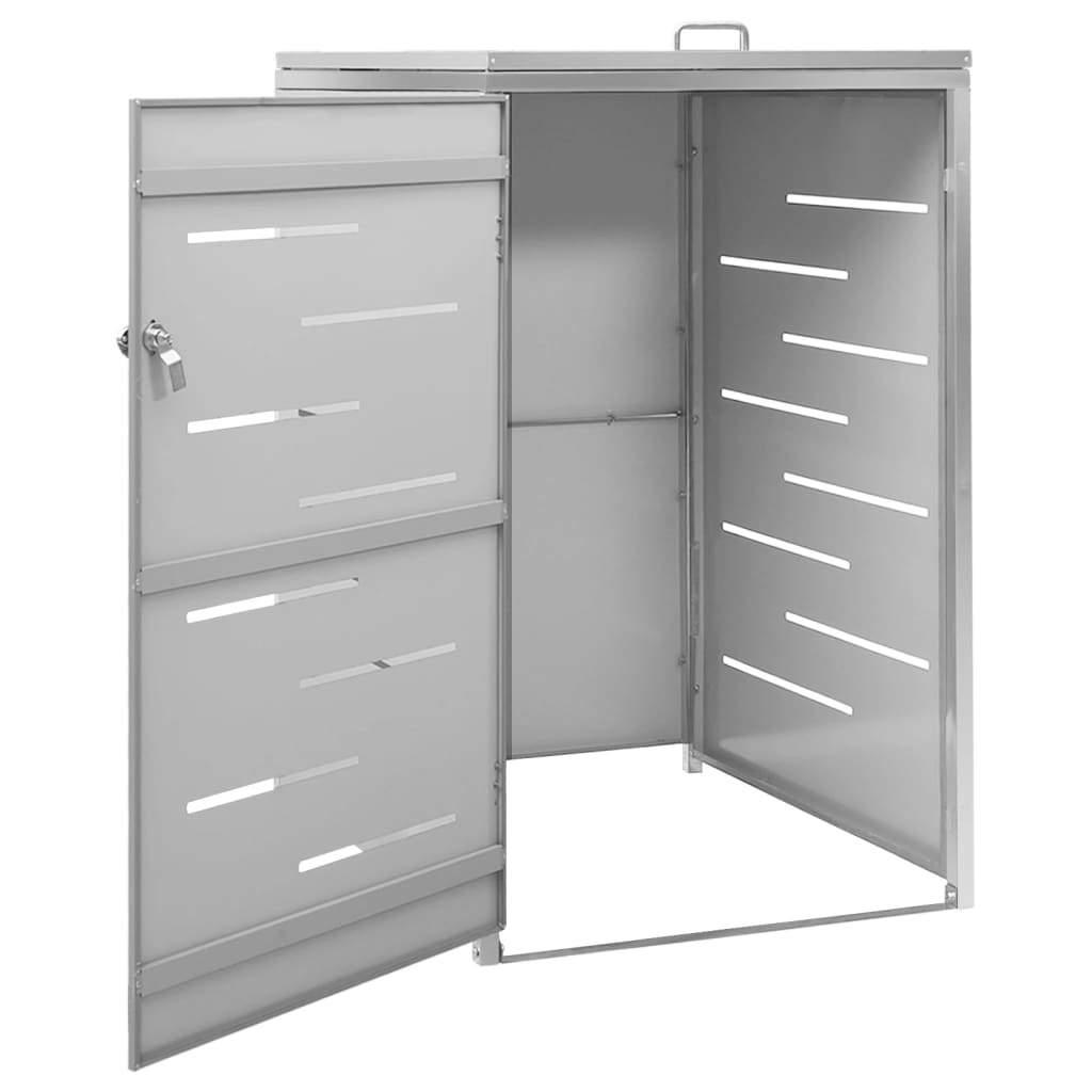 Single Wheelie Bin Shed Stainless Steel