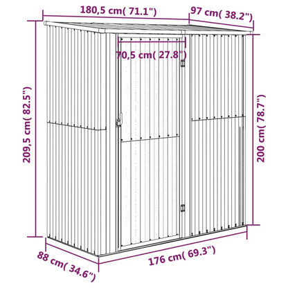 Garden Shed Green 180.5x97x209.5 cm