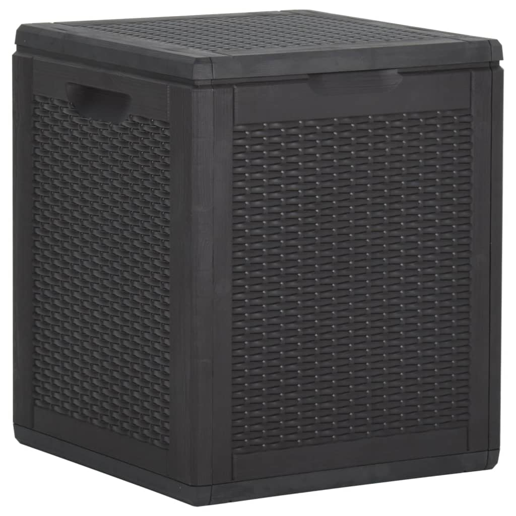 Black Rattan Garden Storage Box 90L