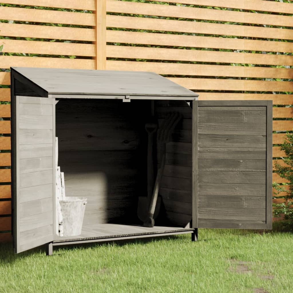 Solid Fir Wood Garden Shed Anthracite 102x52x112 cm#