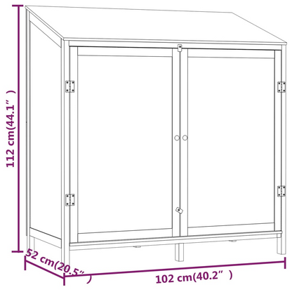 Solid Fir Wood Garden Shed Anthracite 102x52x112 cm