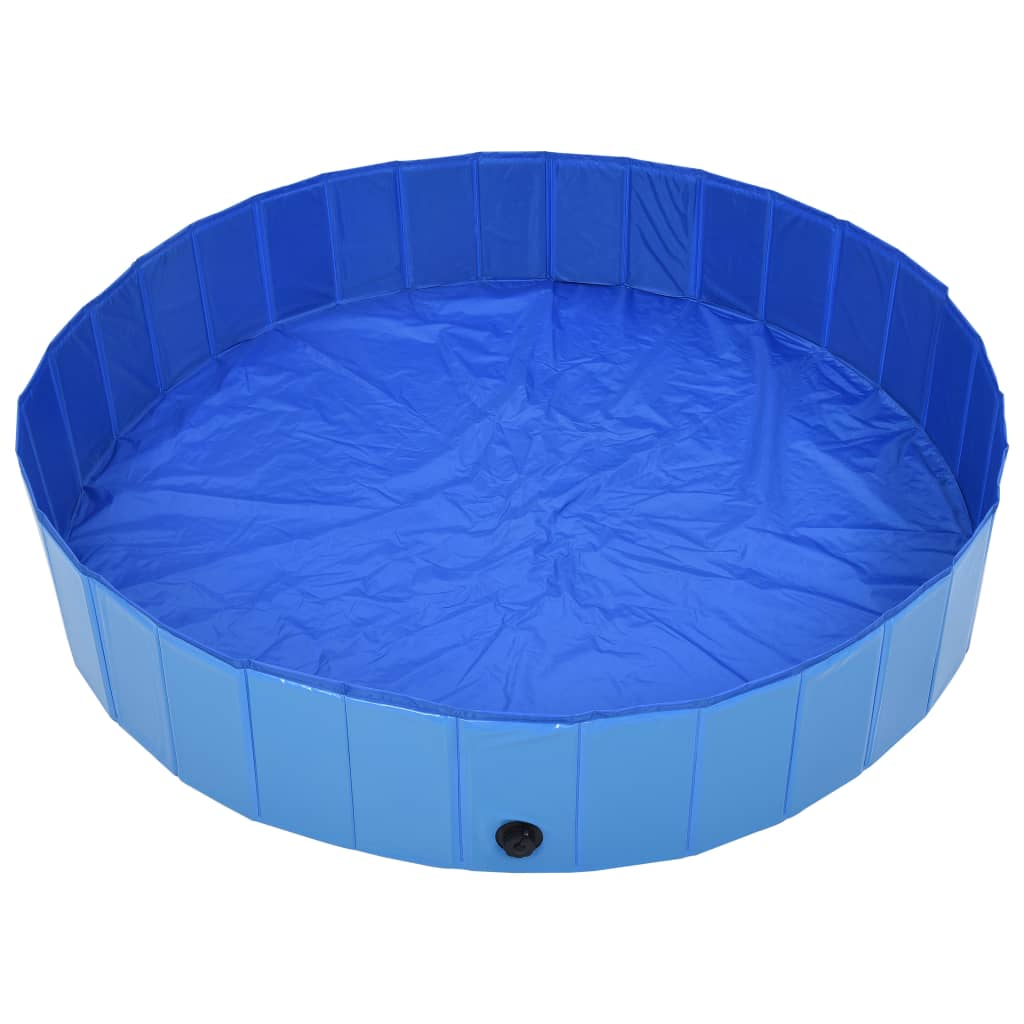 Foldable Dog Swimming Pool Blue 160x30 cm