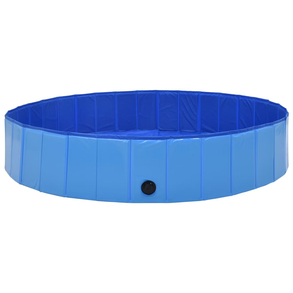 Foldable Dog Swimming Pool Blue 160x30 cm