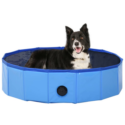 Foldable Dog Swimming Pool Blue 80x20 cm