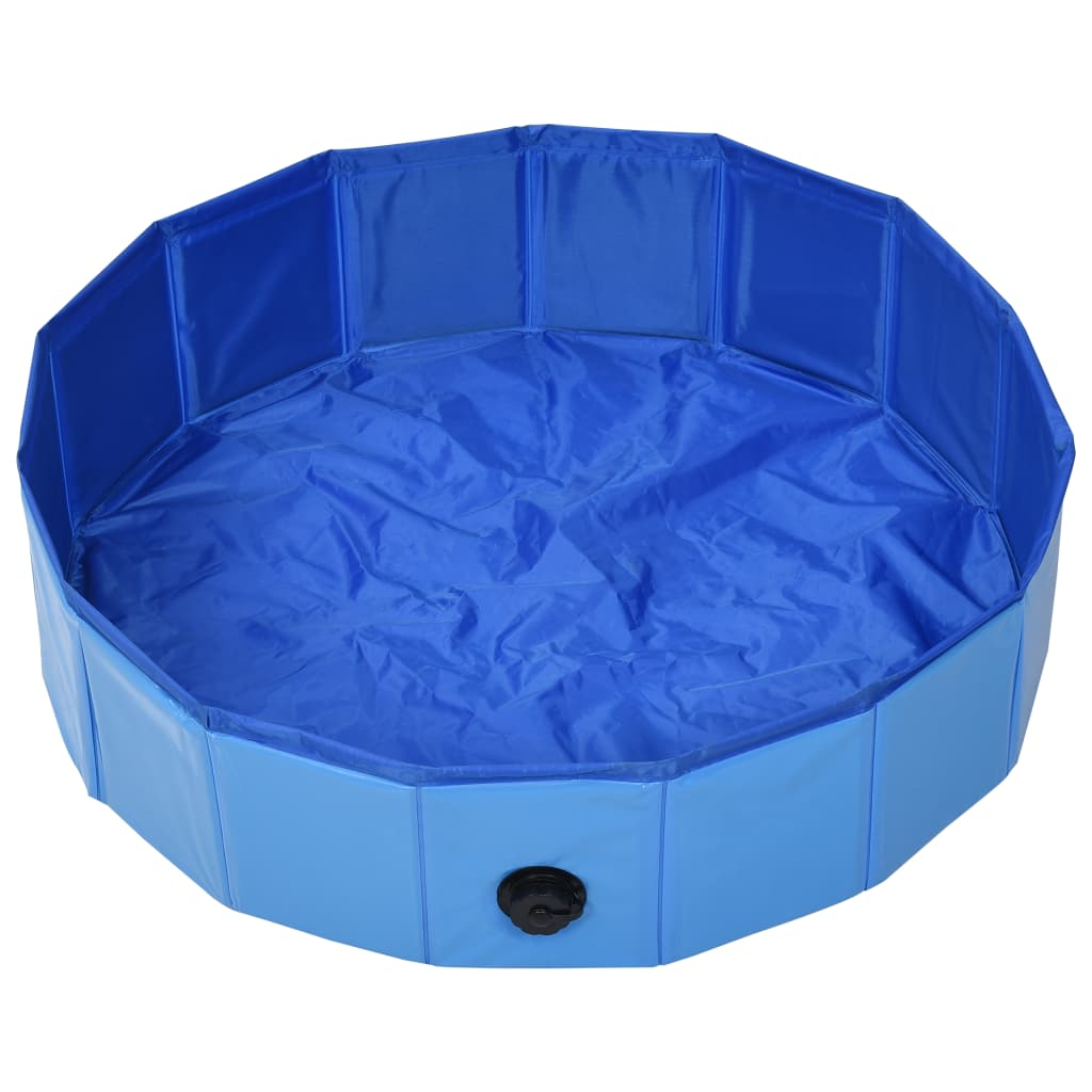 Foldable Dog Swimming Pool Blue 80x20 cm