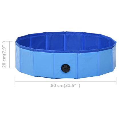 Foldable Dog Swimming Pool Blue 80x20 cm