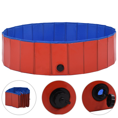 Foldable Dog Swimming Pool Red 120x30 cm