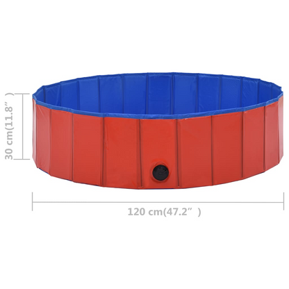 Foldable Dog Swimming Pool Red 120x30 cm