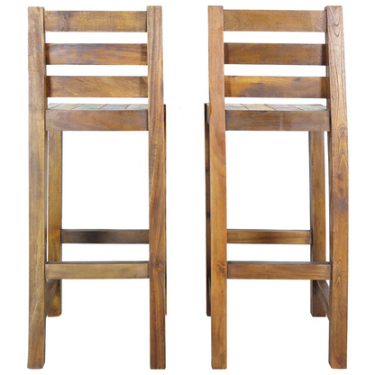 2 pcs Solid Reclaimed Wood Bar Stools