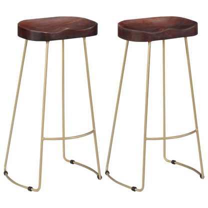 Solid Mango Wood Gavin Bar Stools 2 pcs