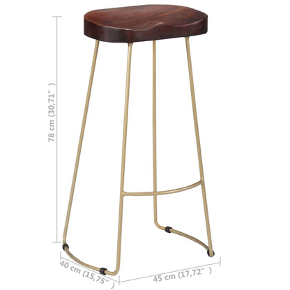 Solid Mango Wood Gavin Bar Stools 2 pcs