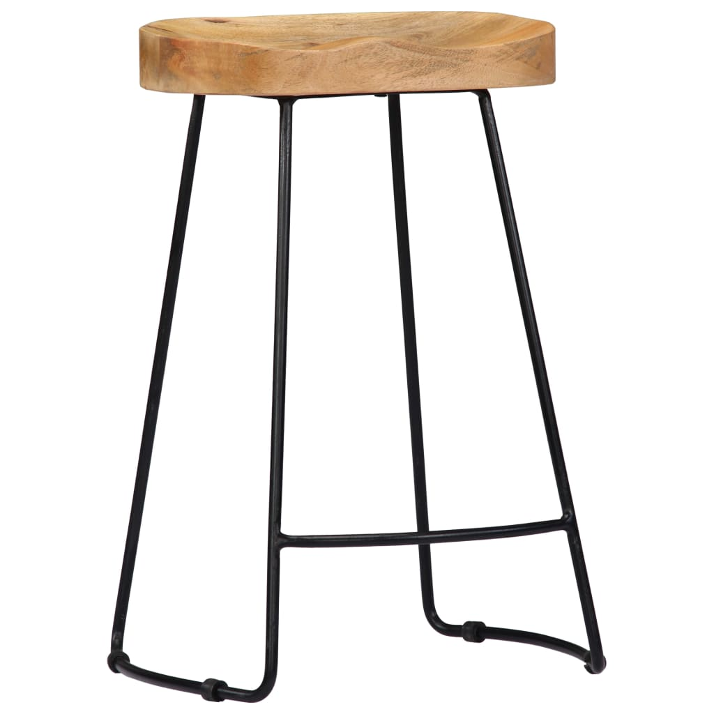  Solid Mango Wood Gavin Bar Stools 2 pcs 