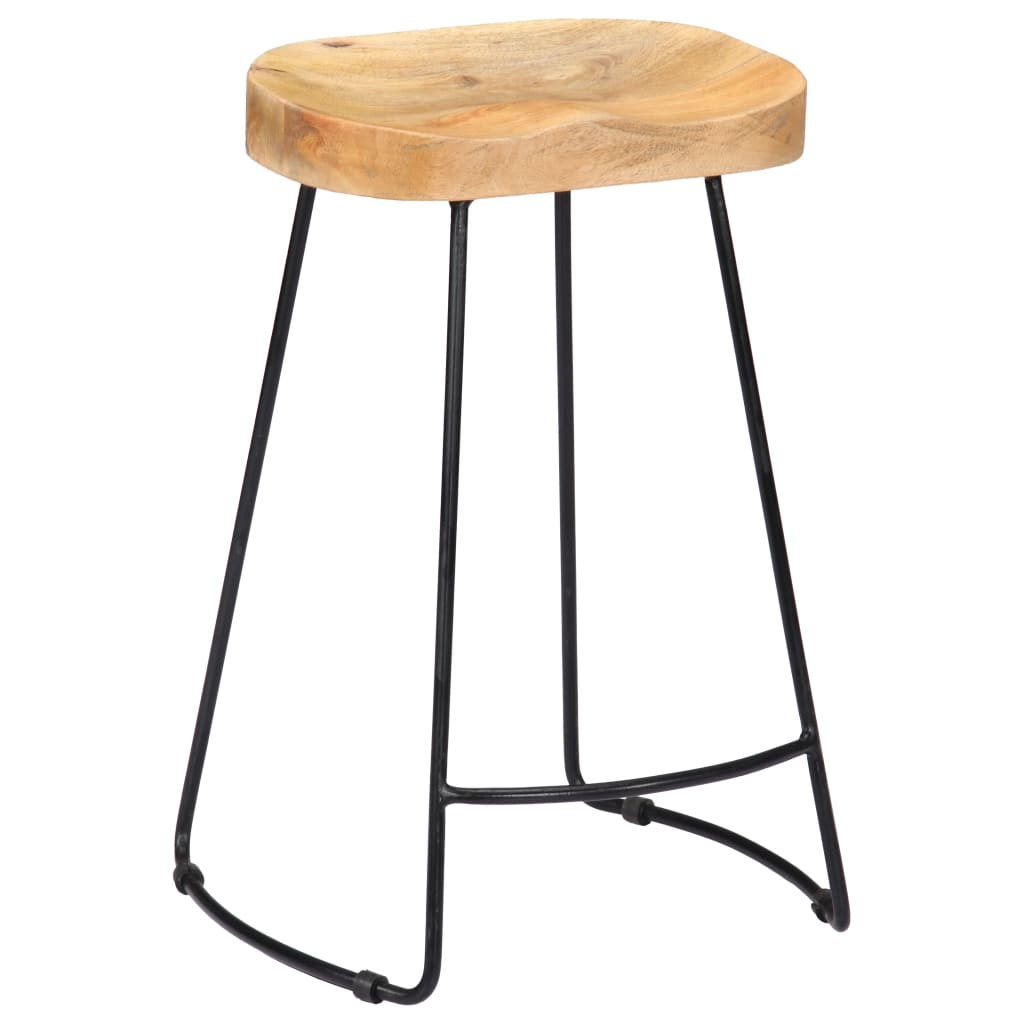  Solid Mango Wood Gavin Bar Stools 2 pcs 