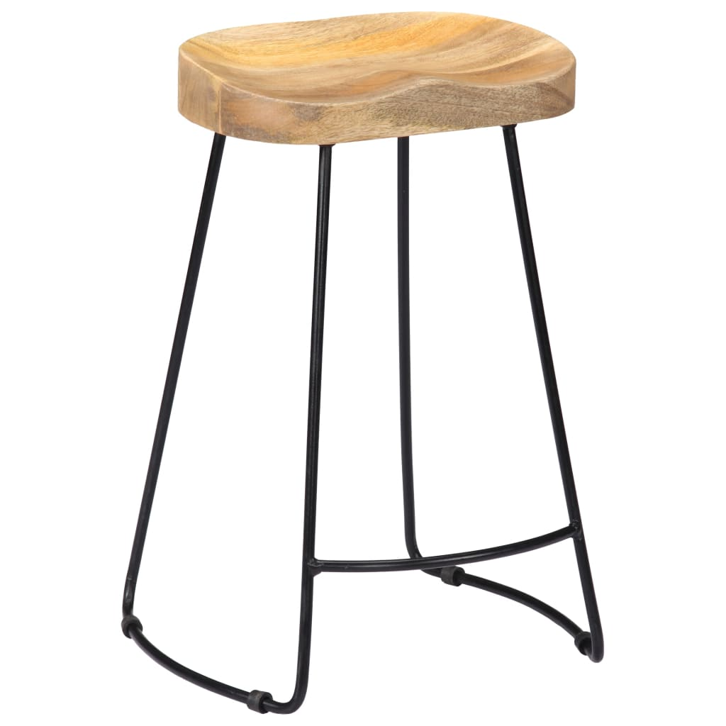  Solid Mango Wood Gavin Bar Stools 2 pcs 