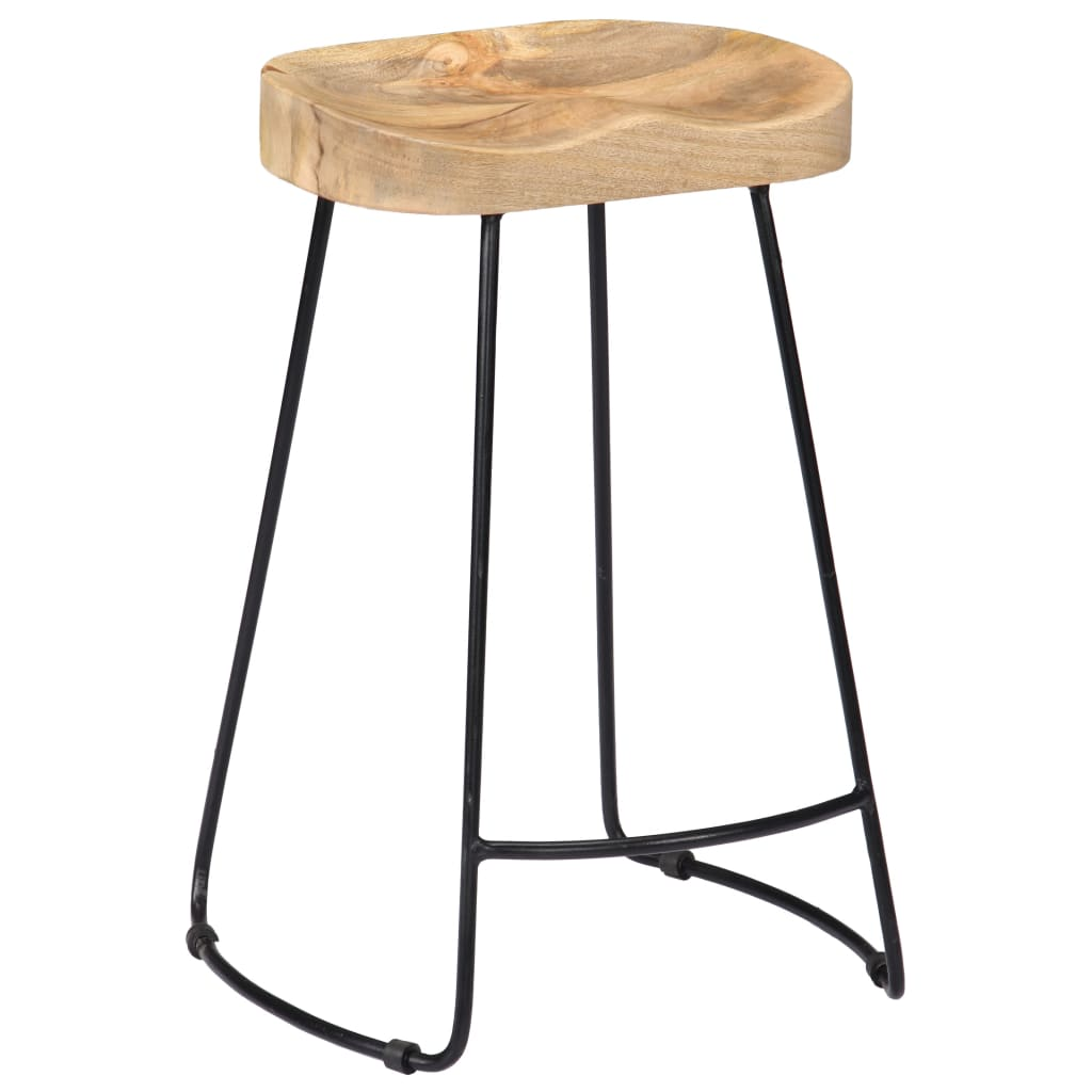  Solid Mango Wood Gavin Bar Stools 2 pcs 