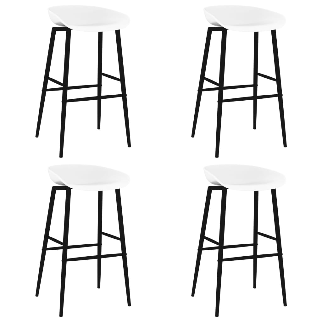 White Bar Chairs 4 pcs