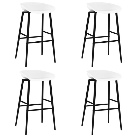 White Bar Chairs 4 pcs