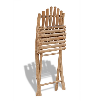 Set of 4 Foldable Bamboo Outdoor Chairs