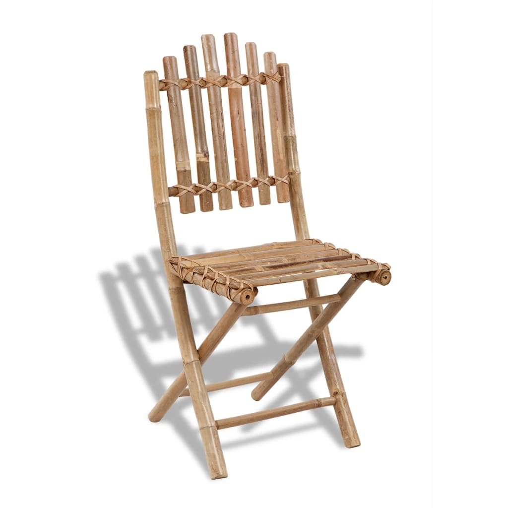 Set of 4 Foldable Bamboo Outdoor Chairs