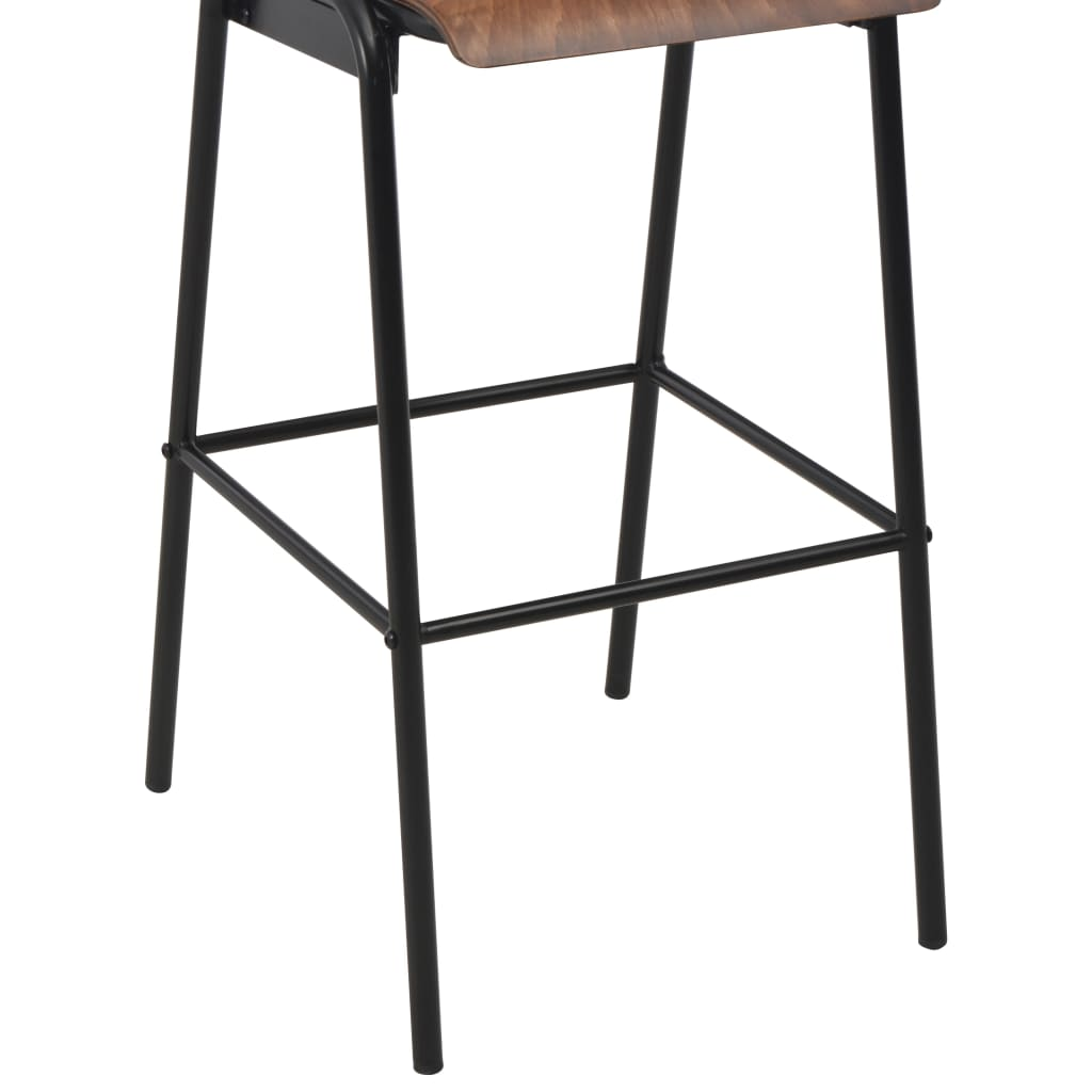 Set of 2 Brown Solid Plywood Bar Chairs