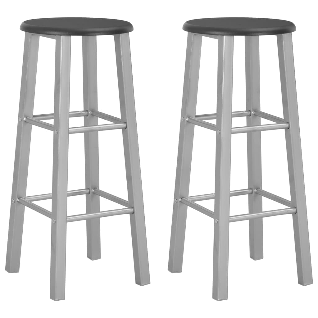 Silver MDF Bar Stools 2 pcs