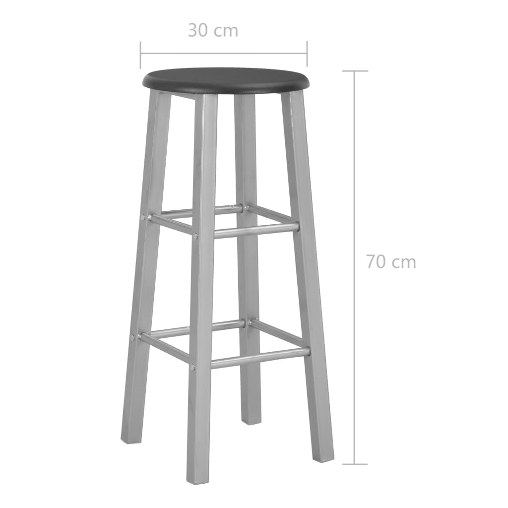 Silver MDF Bar Stools 2 pcs