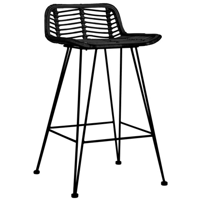 Black Rattan Bar Chairs 2 pcs