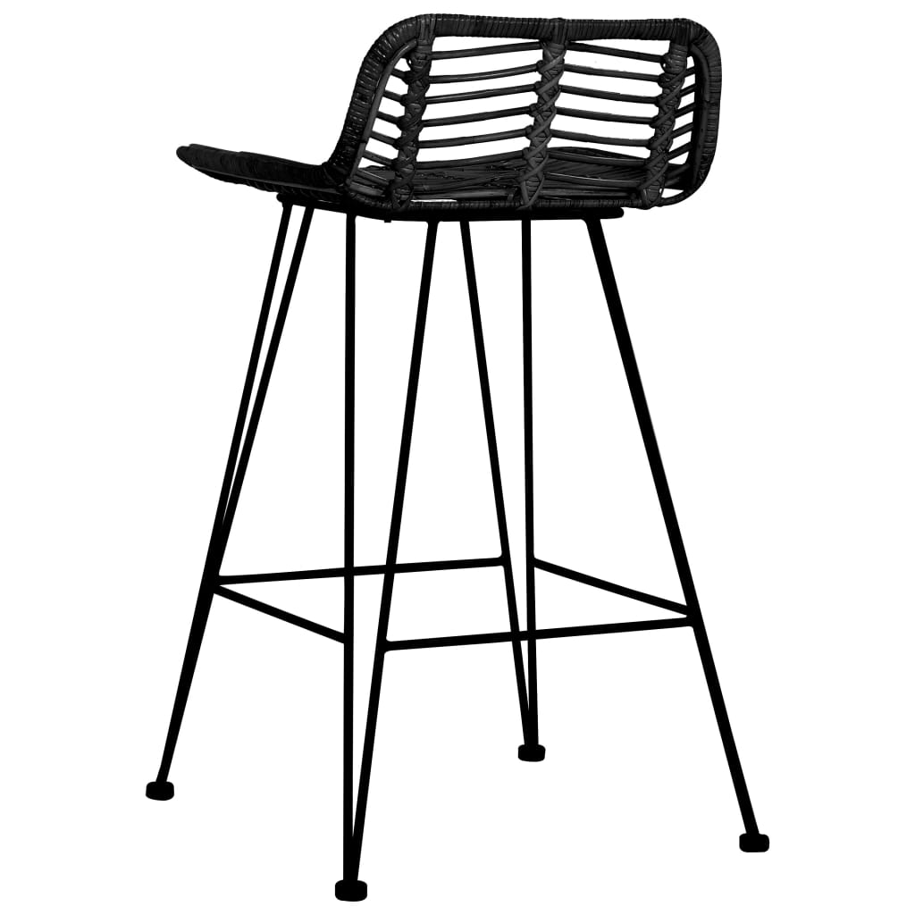 Black Rattan Bar Chairs 2 pcs