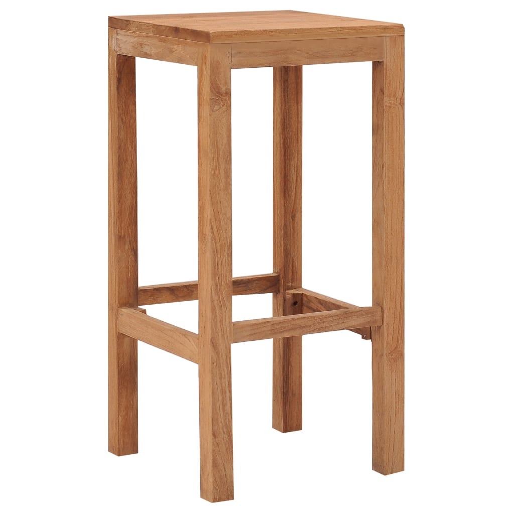 4 pcs Solid Teak Wood Bar Stools