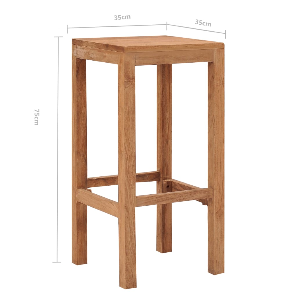 4 pcs Solid Teak Wood Bar Stools