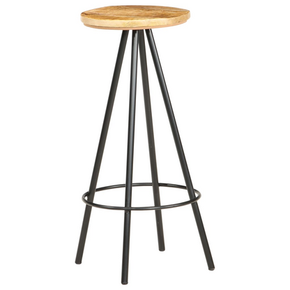 Rough Mango Wood Bar Stools 4 pcs