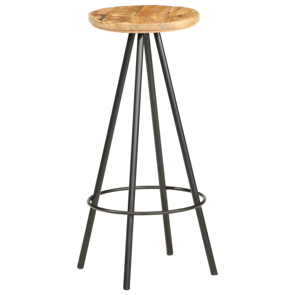 Rough Mango Wood Bar Stools 4 pcs