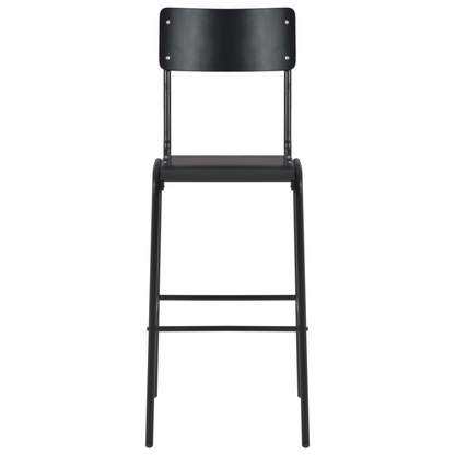 Black Solid Plywood Steel Bar Chairs 4 pcs 